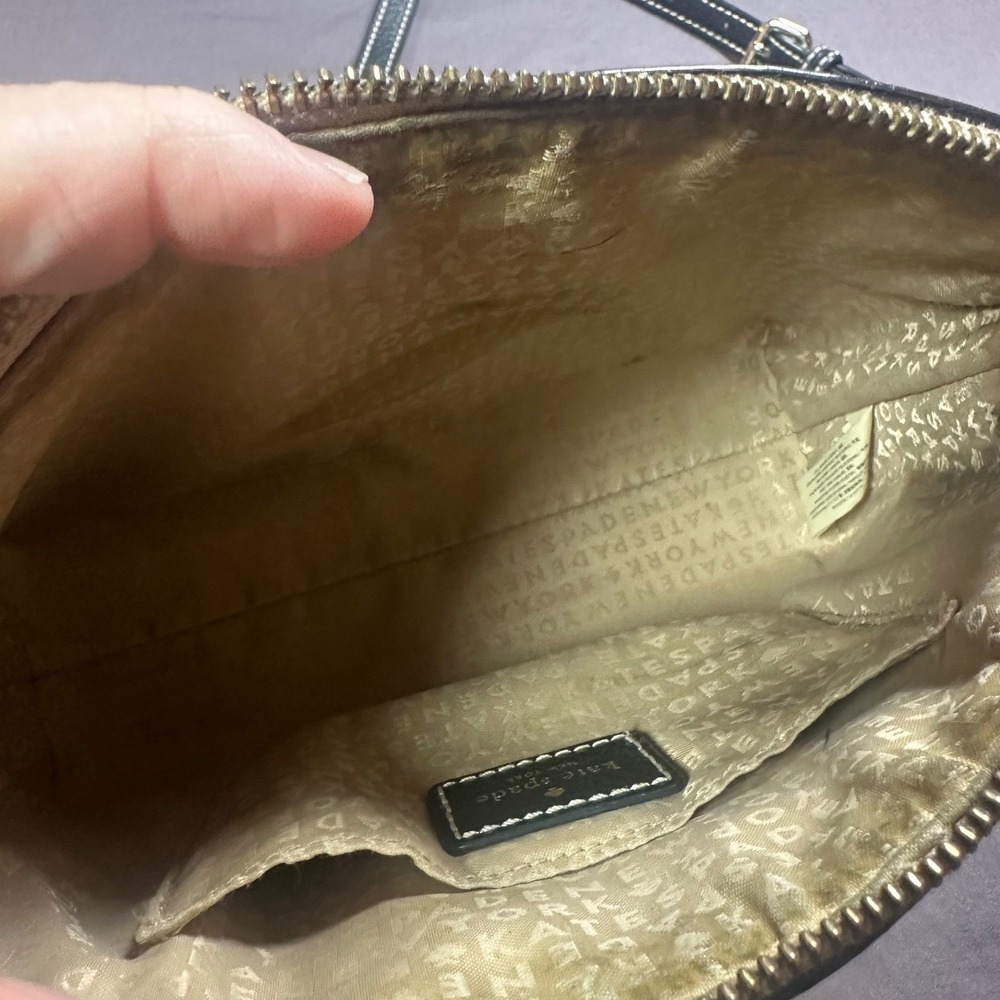 Kate Spade New York Berkeley Lane Hanna Cream Black Leather Crossbody Purse Bag‎ - Picture 15 of 16